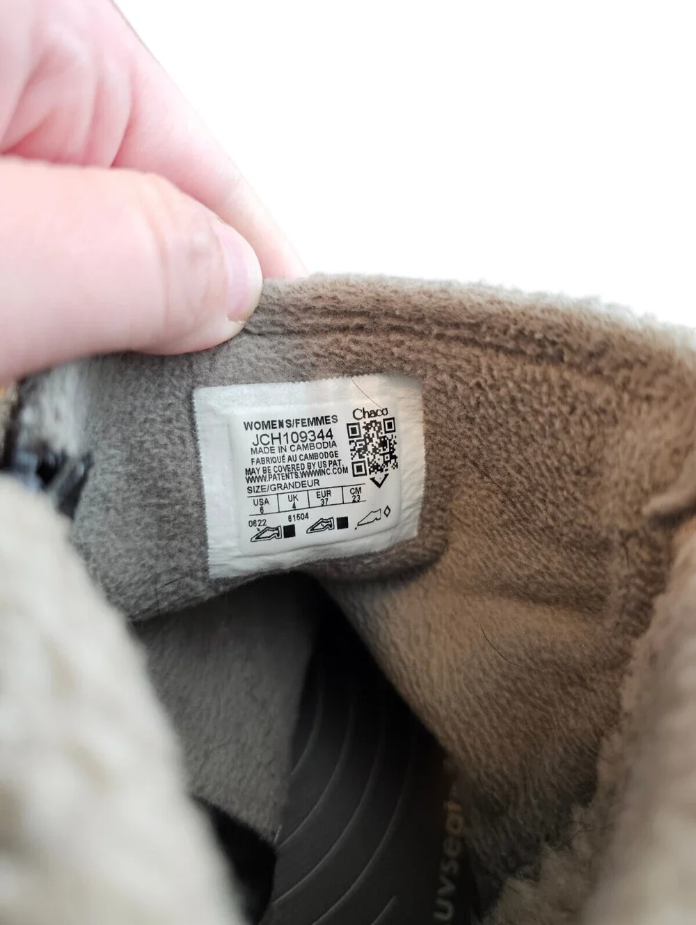 Women's Size 6 Chaco Revel Tall - GREY Wool Sherpa Zip Boots